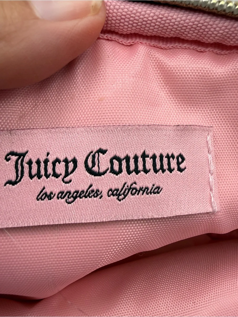 Juicy Couture Pink Velvet Cosmetic Pouch with Logo